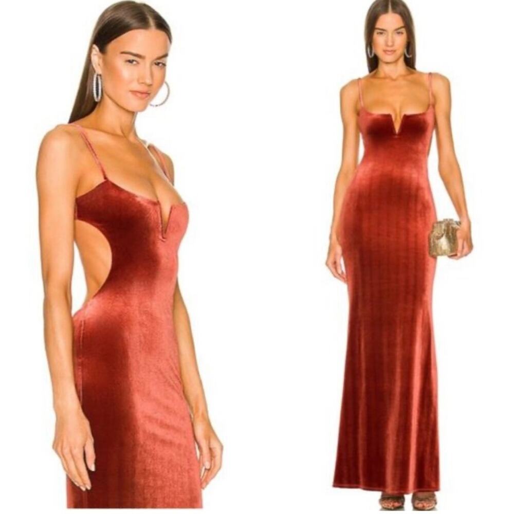 Michael Costello Rust Maxi Dress